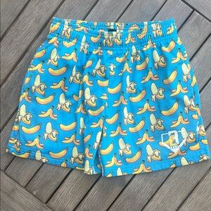 Baseball Lifestyle Blue Banana Print Kids Shorts